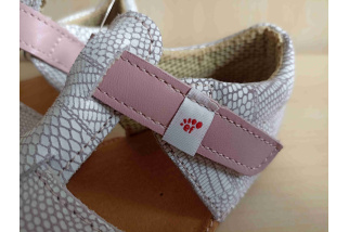 EF barefoot sandálky - ružovo biele vzory