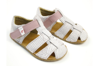 EF barefoot sandálky - ružovo biele vzory