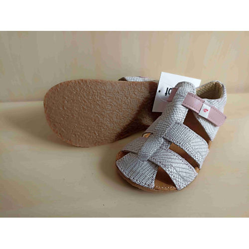 EF barefoot sandálky - ružovo biele vzory