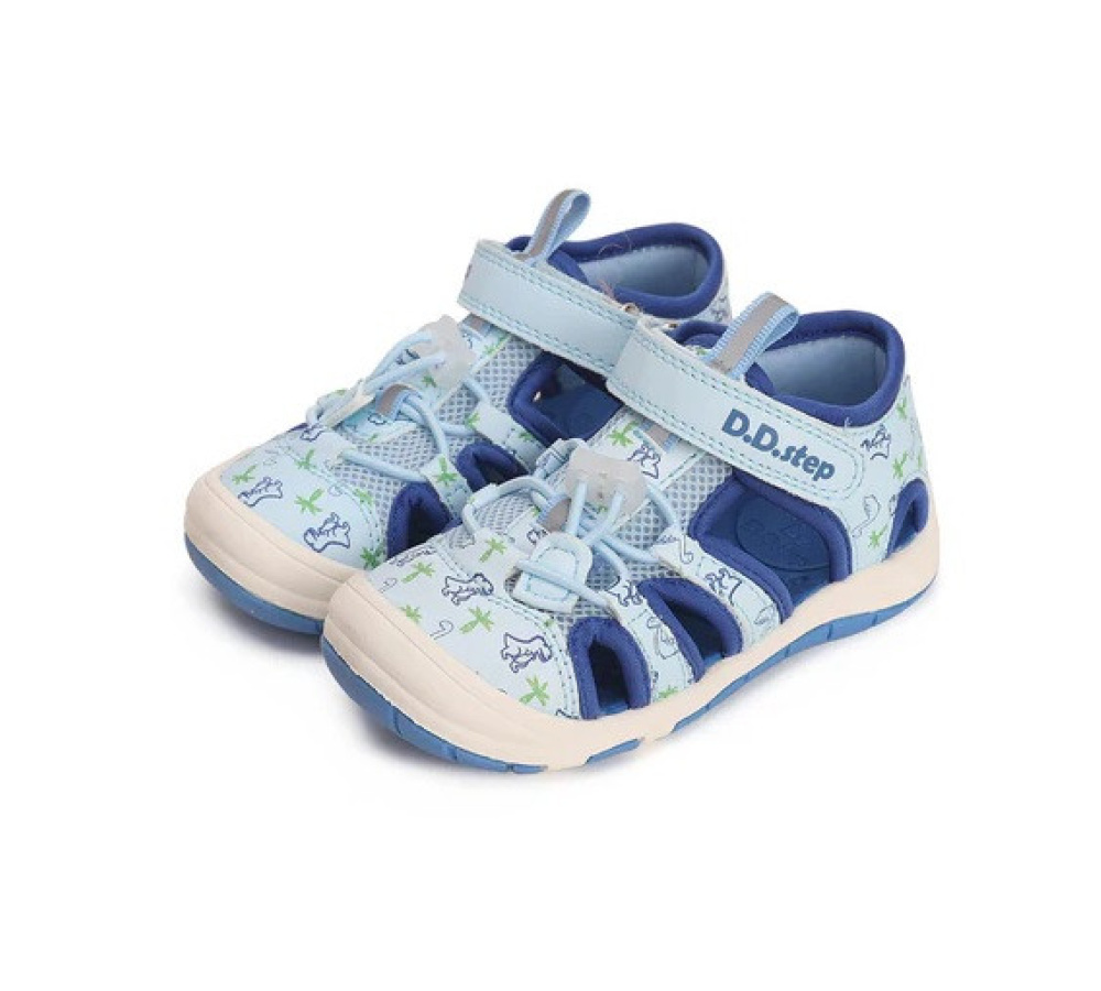 D.D.step sieťované sandále Quick Dry - Sky Blue