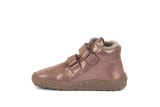 Froddo Barefoot Winter Furry - detská zimná kožená obuv - Pink/Gold