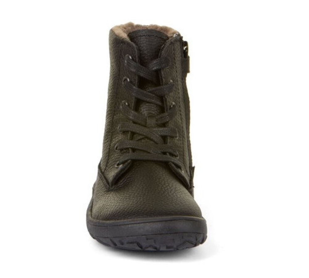 Froddo Barefoot TEX Laces Winter - zimná kožená obuv - Black