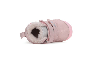 DDstep 066 - zimné kožené topánky - pink