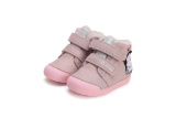 DDstep 066 - zimné kožené topánky - pink