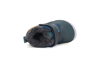 DDstep 070 Barefoot - zimné kožené topánky - royal blue