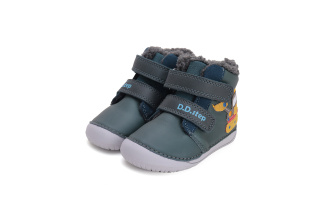 DDstep 070 Barefoot - zimné kožené topánky - royal blue