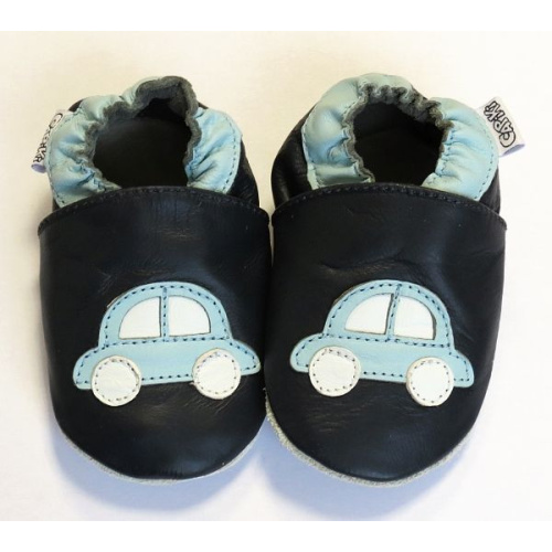 Capiki - Kožené capačky - autíčko