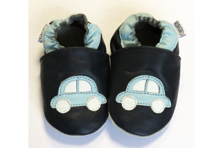 Capiki - Kožené capačky - autíčko