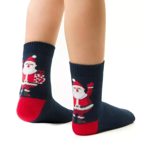 Vianočné ponožky so Santa Clausom art. 014 JL037 námornícka modrá