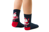 Vianočné ponožky so Santa Clausom art. 014 JL037 námornícka modrá