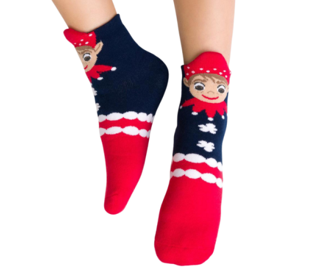 Detské froté vianočné ponožky s elfom