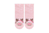Detské vianočné ponožky so sobom - lososové