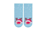 Detské vianočné ponožky so sobom - svetlomodré