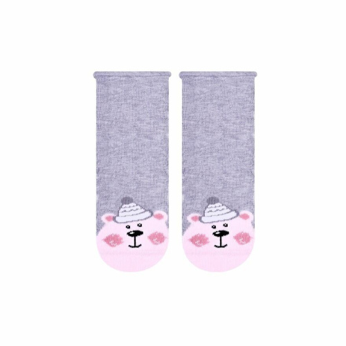 Detské vianočné ponožky s medvedíkom - sivé