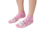 Dievčenské ponožky s mačkou - ružové