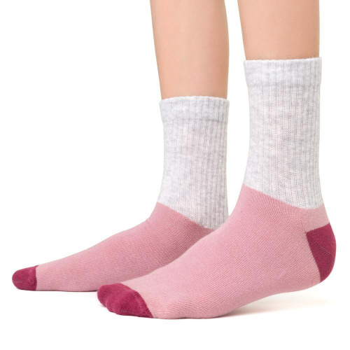 Dievčenské ponožky  - ružovosivé