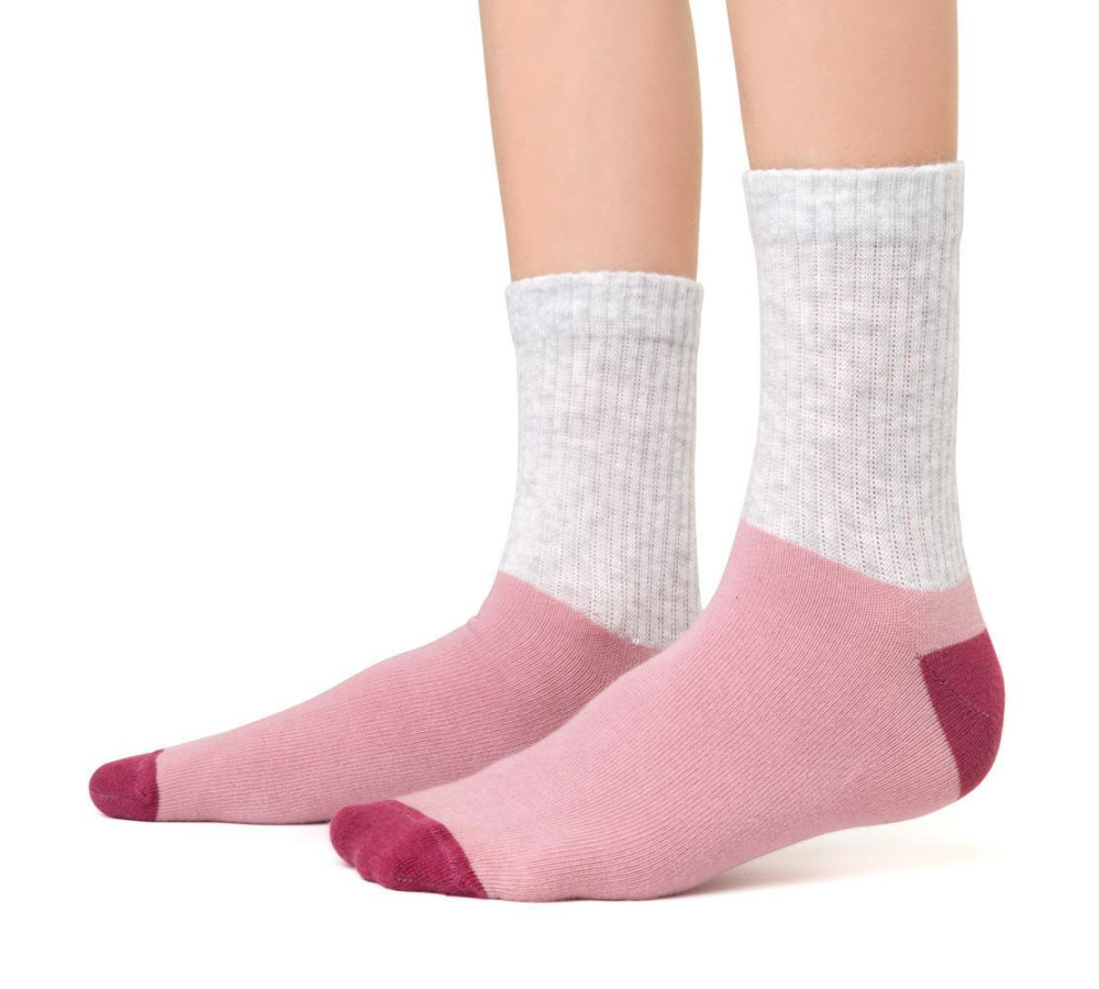 Dievčenské ponožky  - ružovosivé