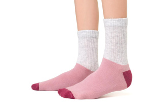 Dievčenské ponožky  - ružovosivé