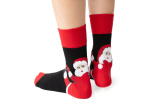 Vianočné ponožky so Santa Clausom pre mužov - čierna