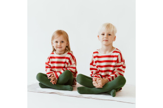 Bavlnené pančuchy pre deti - tmavozelené