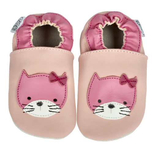 Capiki - Kožené capačky - mačička Monča