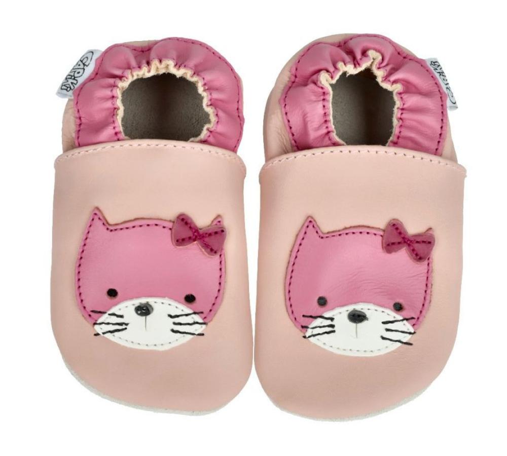 Capiki - Kožené capačky - mačička Monča