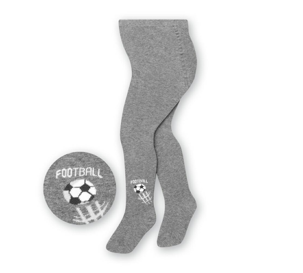 Bavlnené pančuchy pre deti - sivé futbal