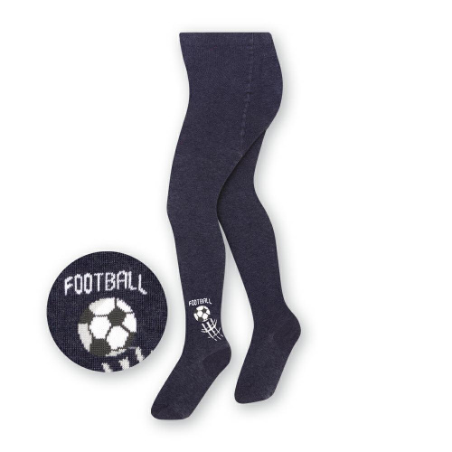 Bavlnené pančuchy pre deti - tmavomodrá futbal