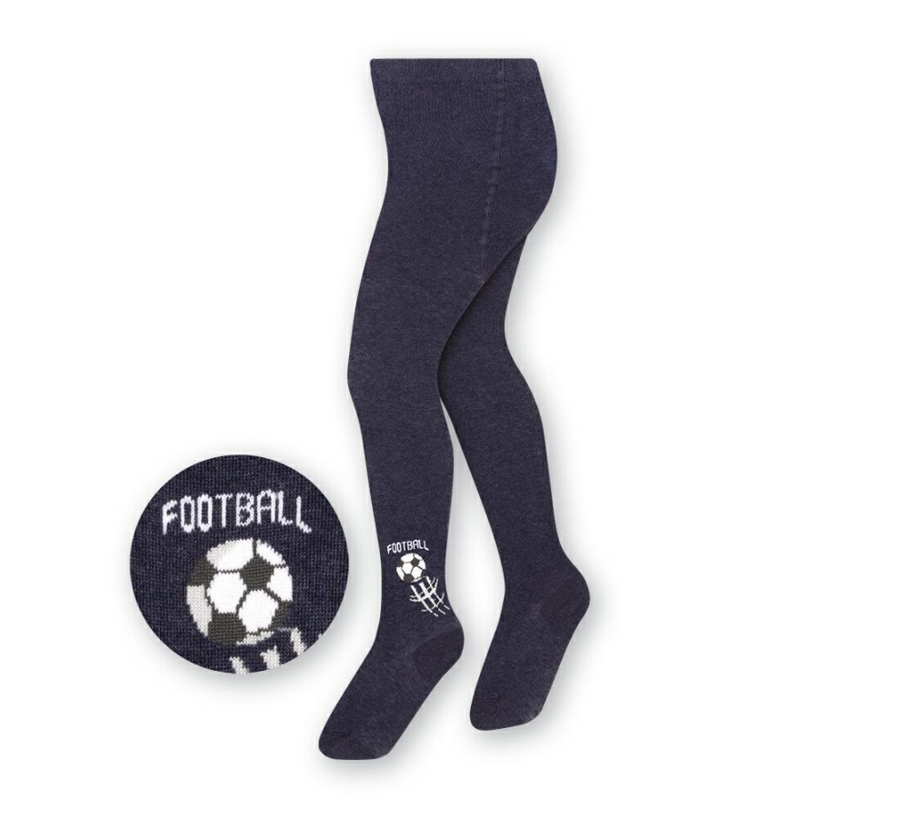 Bavlnené pančuchy pre deti - tmavomodrá futbal