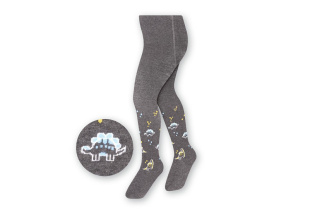 Bavlnené pančuchy pre deti - tmavomodrá dinosaurus