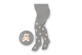 Bavlnené pančuchy pre deti - sivé s medvedíkom