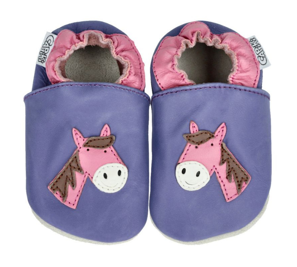 Capiki - Kožené capačky - koník Klárka