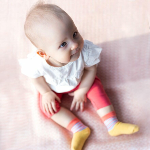 Bavlnené ponožky pre bábätká - žlté