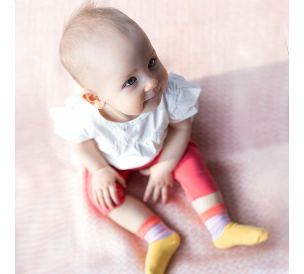 Bavlnené ponožky pre bábätká - žlté