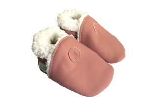 Kožené capačky Hopi Hop zateplené - ružové 