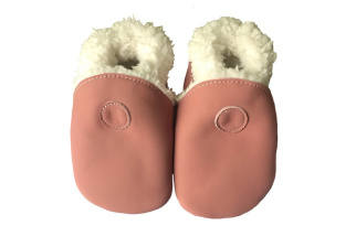 Kožené capačky Hopi Hop zateplené - ružové 