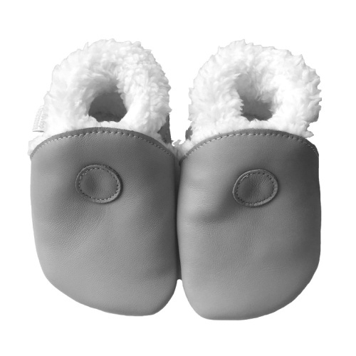 Kožené capačky Hopi Hop zateplené - šedé 