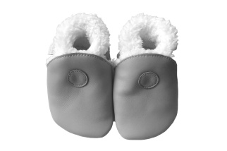 Kožené capačky Hopi Hop zateplené - šedé 