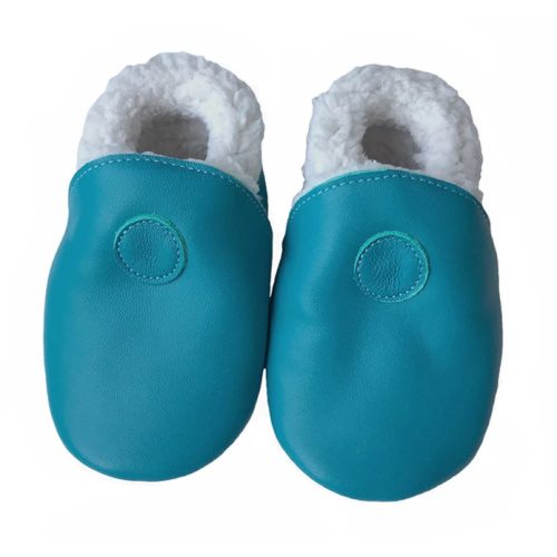 Kožené capačky Hopi Hop zateplené - oceán