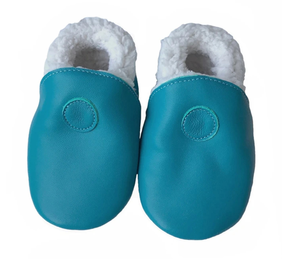 Kožené capačky Hopi Hop zateplené - oceán