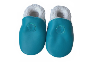 Kožené capačky Hopi Hop zateplené - oceán