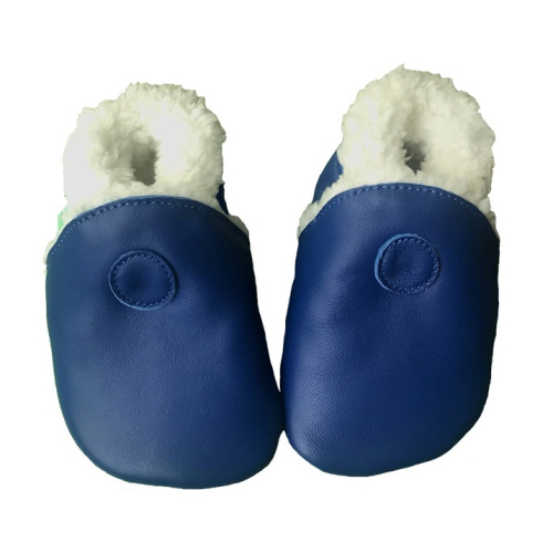 Kožené capačky Hopi Hop zateplené - modré