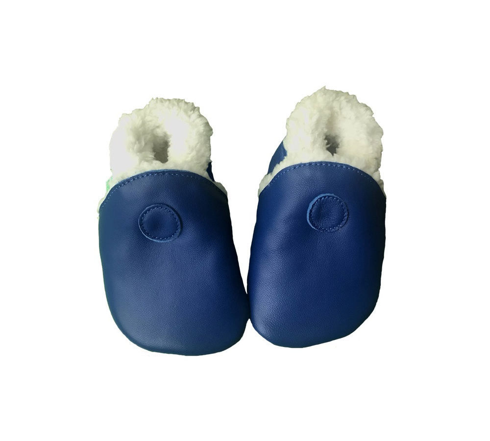 Kožené capačky Hopi Hop zateplené - modré