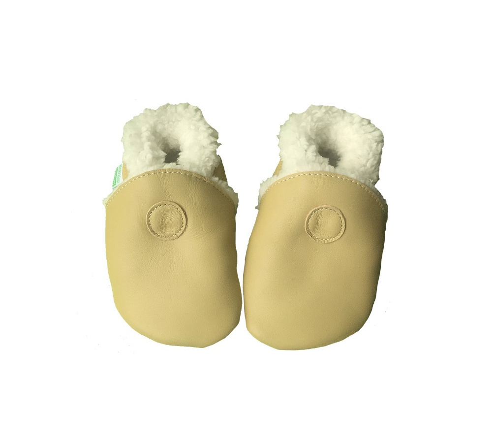 Kožené capačky Hopi Hop zateplené - camel