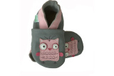 Kožené capačky Hopi Hop sova - šedé 