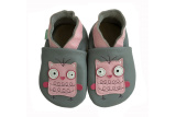 Kožené capačky Hopi Hop sova - šedé 