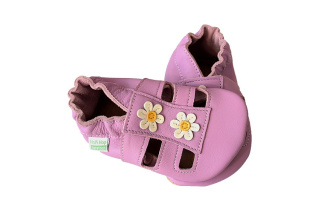 Kožené capačky Hopi Hop sedmokrásky - lila 