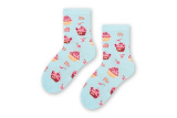 Bavlnené dievčenské ponožky s muffinom - modré