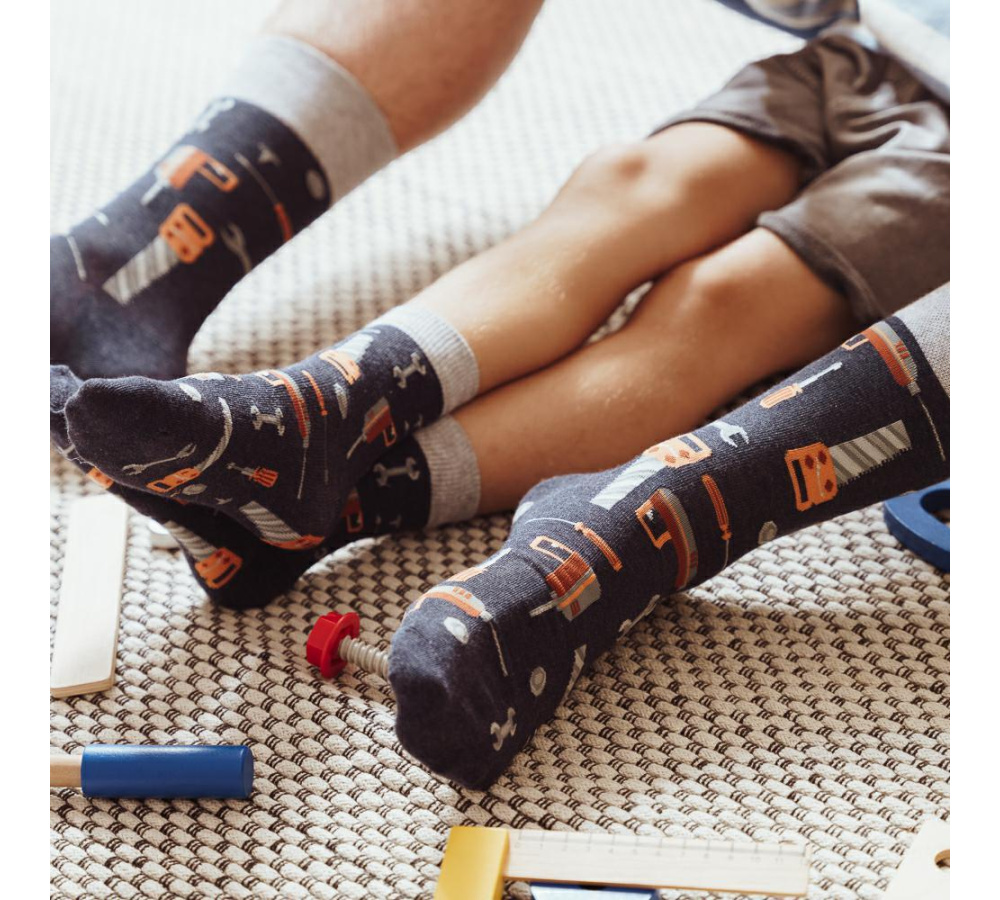 Bavlnené chlapčenské ponožky opravár - tmavomodré