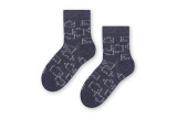 Bavlnené ponožky puzzle - tmavosivé